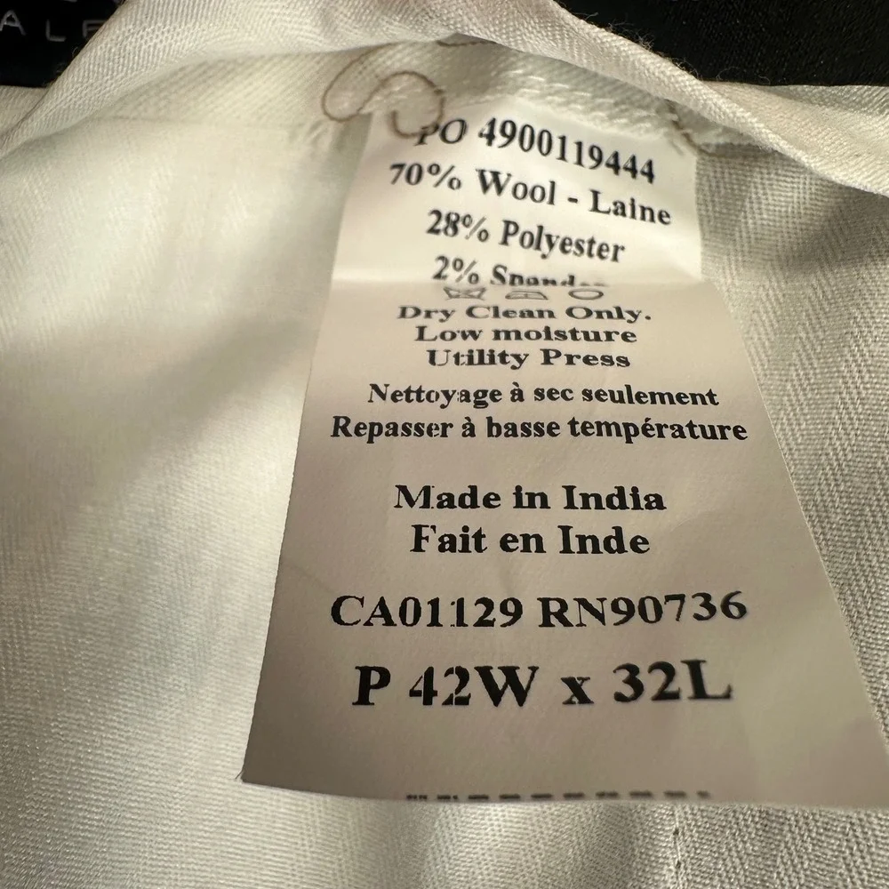 Lauren Ralph Lauren Dress Pants Mens 42x32 Tan UltraFlex Wool Blend Classic Fit